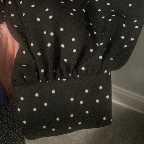 Max Studio Black White Polka Dot V-Neck Jumpsuit Sz L NWT - Picture 7 of 14